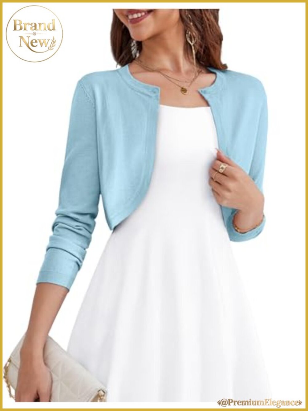 Womens Long Sleeve Cropped Bolero Shrug Open Front Cardigan